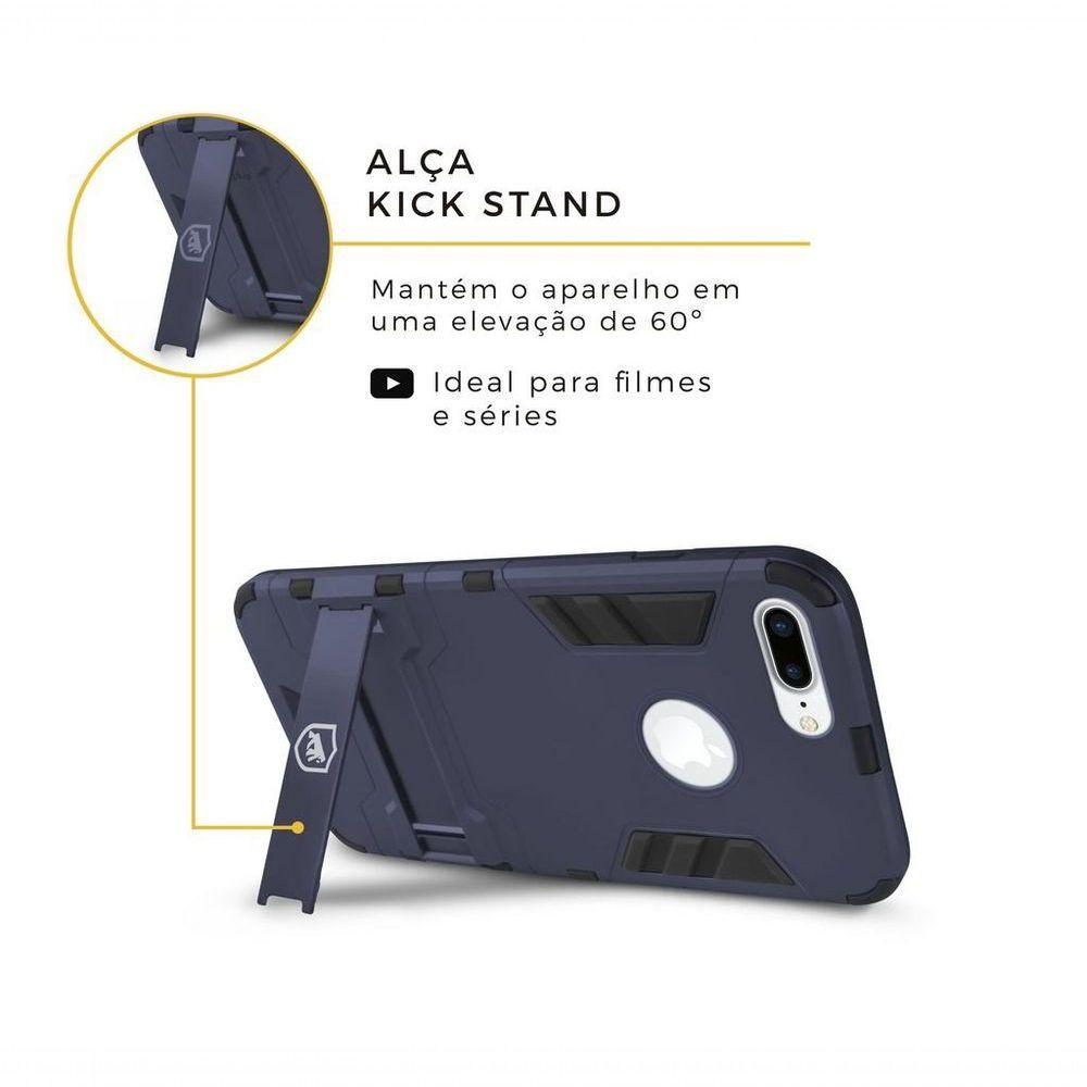 Kit Capa Case Capinha Armor E Película Vidro Dupla Para Iphone 7 Plus - Gorila Shield - 8