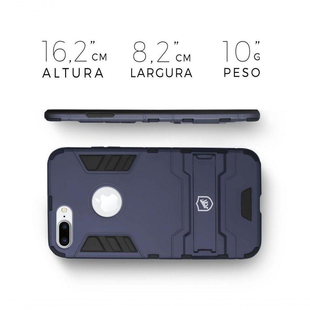 Kit Capa Case Capinha Armor E Película Vidro Dupla Para Iphone 7 Plus - Gorila Shield - 9