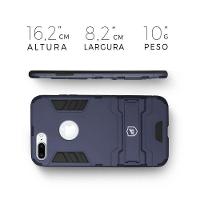 Kit Capa Case Capinha Armor E Película Vidro Dupla Para Iphone 7 Plus - Gorila Shield - 9