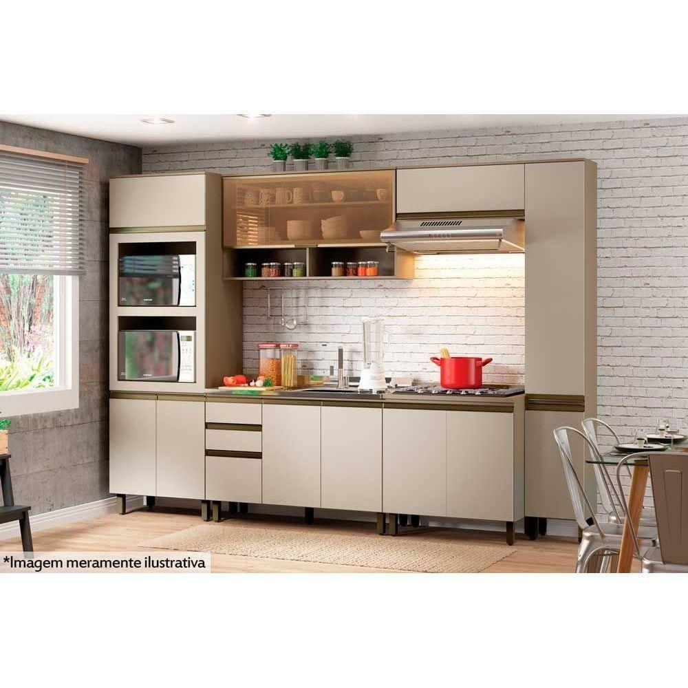 Kit De Cozinha 8Pçs (2 Armários + 2 Balcões + 2 Paneleiros + 2 Complementos) C8p07 Duna/cristal - 3