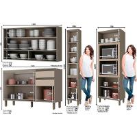 Cozinha Henn 8 Peças (2 Armários + 2 Balcões + 2 Paneleiros + 2 Complementos) C8p14 Duna/cristal - 2