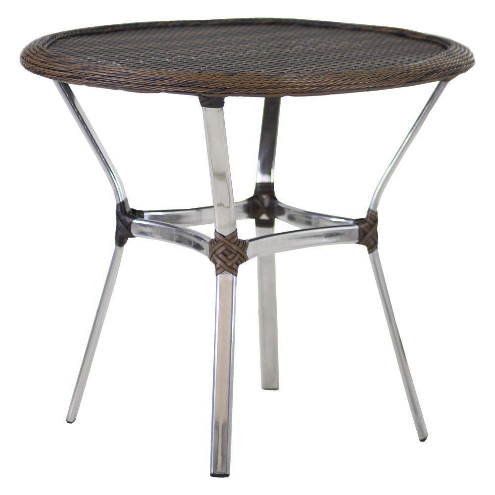 Mesa Ascoli Em Alumínio Com O Tampo Tramado Para Cozinha, Edícula, Jardim E Piscina Argila - 1