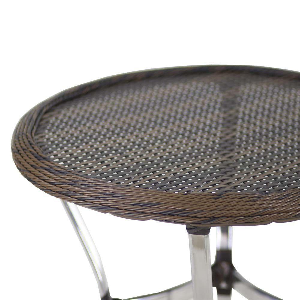 Mesa Ascoli Em Alumínio Com O Tampo Tramado Para Cozinha, Edícula, Jardim E Piscina Argila - 4