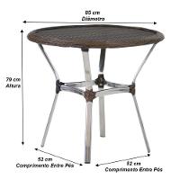 Mesa Ascoli Em Alumínio Com O Tampo Tramado Para Cozinha, Edícula, Jardim E Piscina Argila - 2