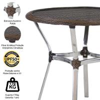 Mesa Ascoli Em Alumínio Com O Tampo Tramado Para Cozinha, Edícula, Jardim E Piscina Argila - 3