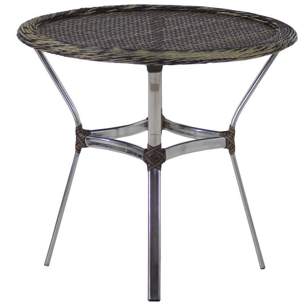 Mesa Ascoli Em Alumínio Com O Tampo Tramado Para Cozinha, Edícula, Jardim E Piscina Capuccino - 1