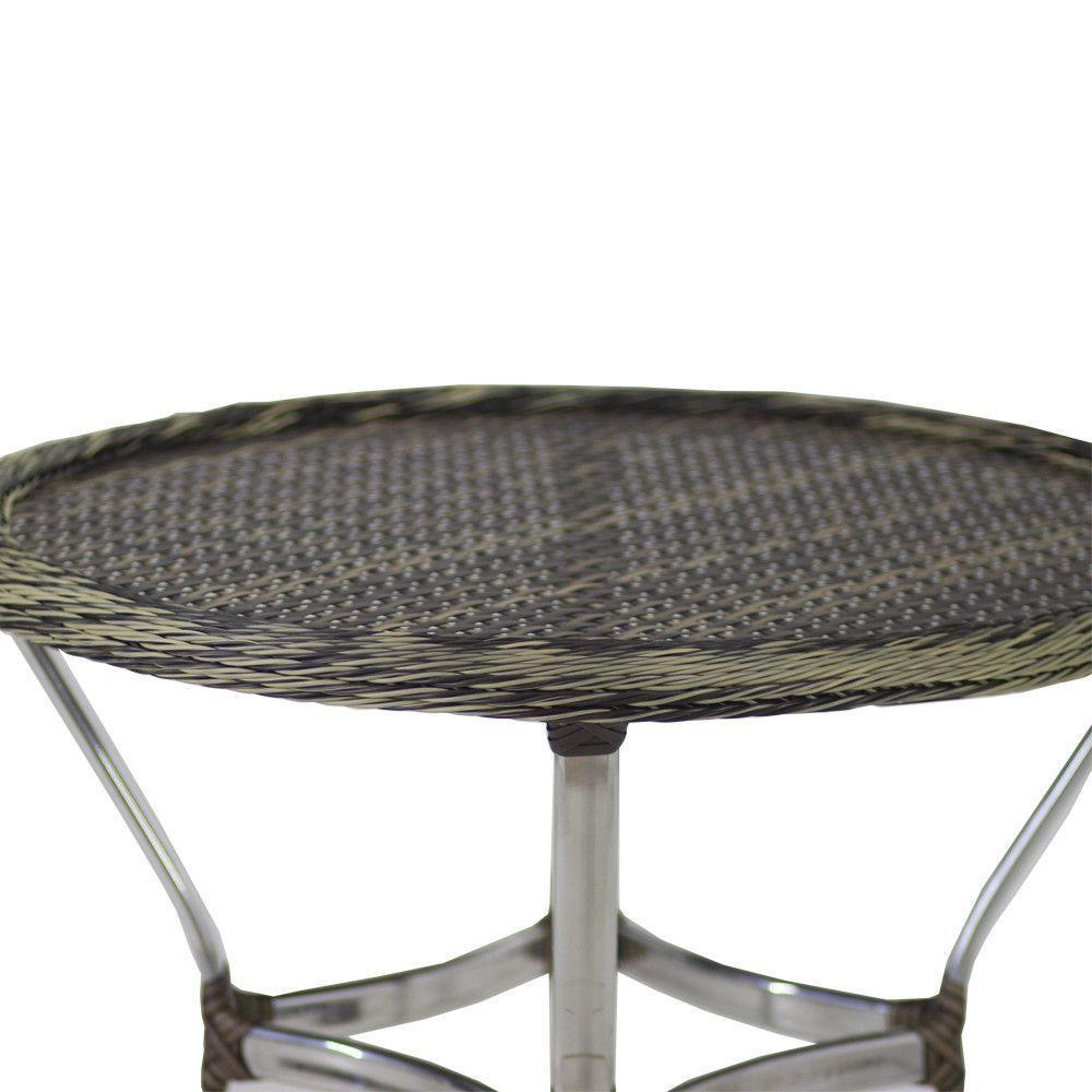 Mesa Ascoli Em Alumínio Com O Tampo Tramado Para Cozinha, Edícula, Jardim E Piscina Capuccino - 4