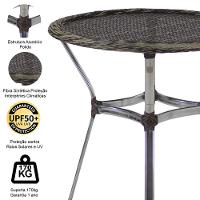 Mesa Ascoli Em Alumínio Com O Tampo Tramado Para Cozinha, Edícula, Jardim E Piscina Capuccino - 2