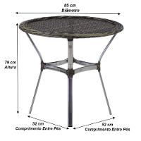 Mesa Ascoli Em Alumínio Com O Tampo Tramado Para Cozinha, Edícula, Jardim E Piscina Capuccino - 3