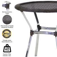 Mesa Ascoli Em Alumínio Com O Tampo Tramado Para Cozinha, Edícula, Jardim E Piscina Pedra Ferro - 2