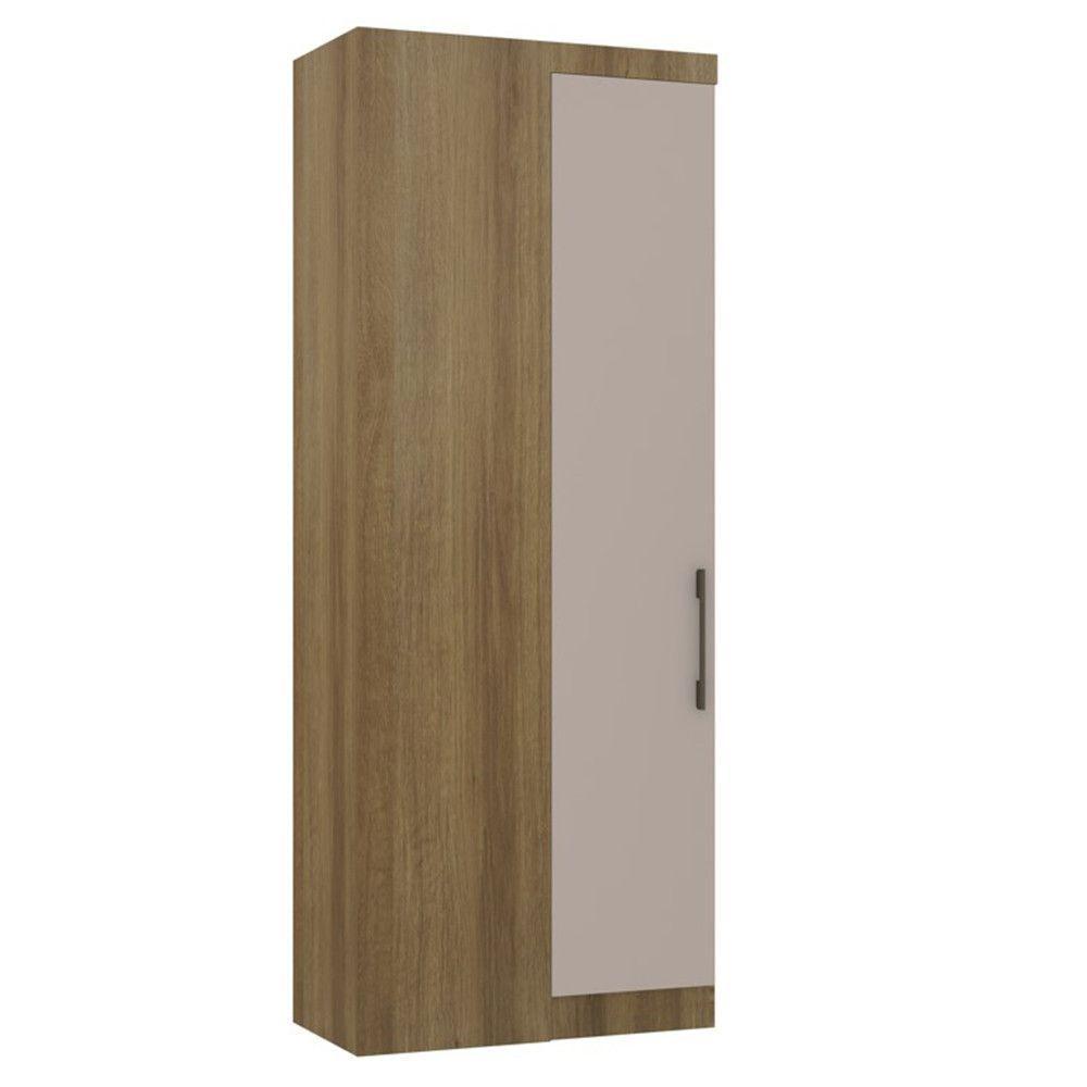 Modulo Guarda Roupa Eucamoveis Paris Canto Reto 1 Porta Avela/cinammon - 1