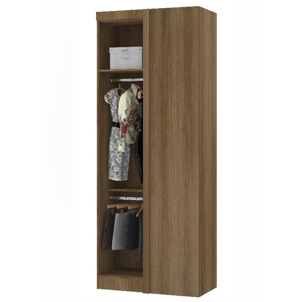 Modulo Guarda Roupa Eucamoveis Paris Canto Reto 1 Porta Avela/cinammon - 4