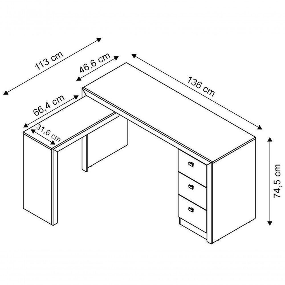 Mesa para Computador Escrivaninha Escritório - amêndoa - 2