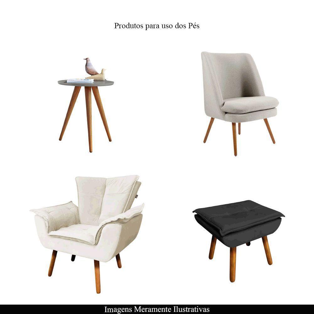 Kit 4 Pés Palito Madeira 30Cm Para Poltrona Mesa Lateral Puff Mel G75 - Gran Belo - 6