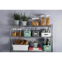 Kit De Caixa Organizadora Cube Com Tampa Azul Glacial 03 Peças