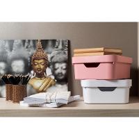 Kit De Caixa Organizadora Cube Com Tampa Azul Glacial 03 Peças - 5