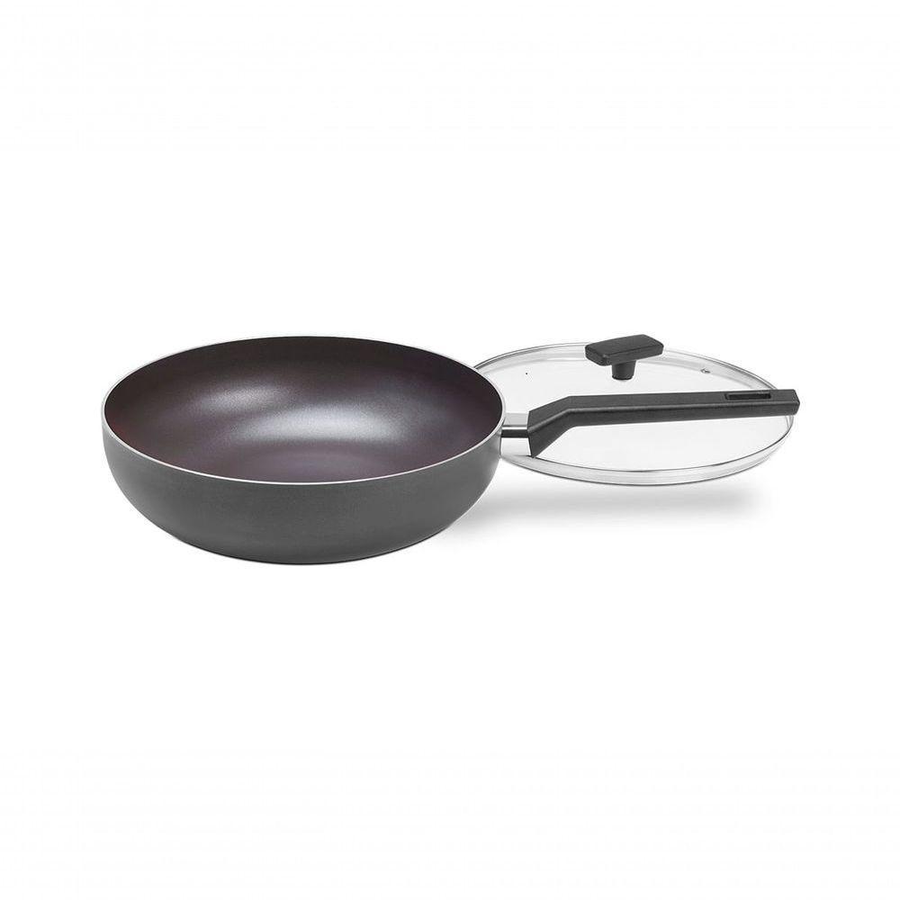Wok Com Tampa 28 Cm 3,55 L Antiaderente Mineral Resist Cinza Linha Ceramic Life Preserve Cinza - 3