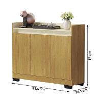 Aparador Buffet Sala Lord 3 Portas Mel/perola Mel/perola - 2