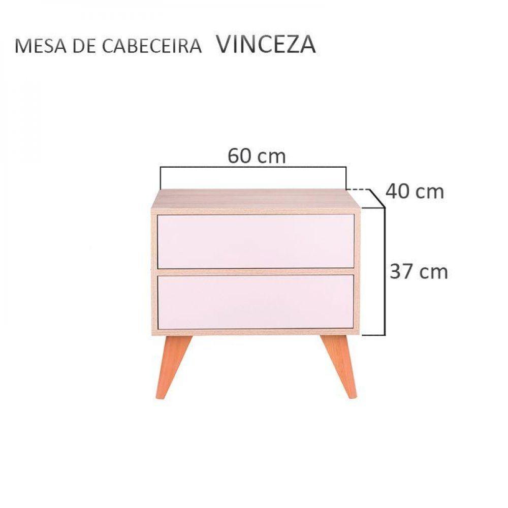Sapateira Retrô com Portas Carvalho e Rosa Claro 60 X 40cm - 3