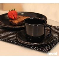 Jogo De Xícara De Chá 06 Peças Esmaltada Preto 240 Ml Ewel - 2