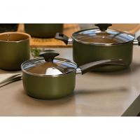 Conjunto De Panelas 5 Peças Revestimento Pro-flon Antiaderente Cor Verde Linha Green Brinox Marrom - 2