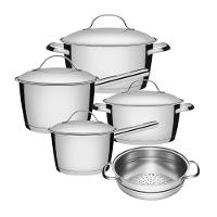 Jogo De Panelas 4 Peças + Cozi-vapore Allegra Em Aço Inox Fundo Triplo Tramontina - 1