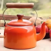 Jogo De Xícara De Cafezinho 06 Peças Esmaltada Laranja 120 Ml Ewel - 2