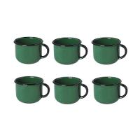 Jogo De Xícara De Cafezinho 06 Peças Esmaltada Verde 120 Ml Ewel - 1