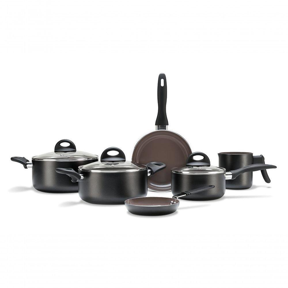 Jogo De Panelas 6 Peças - Ceramic Life Smart Plus Brinox Preto Brinox - 1