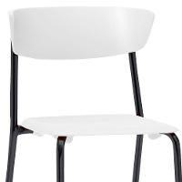 Kit 04 Cadeiras Fixa Base Preta Empilhável Bit F02 Branco - 2