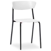 Kit 04 Cadeiras Fixa Base Preta Empilhável Bit F02 Branco - 3