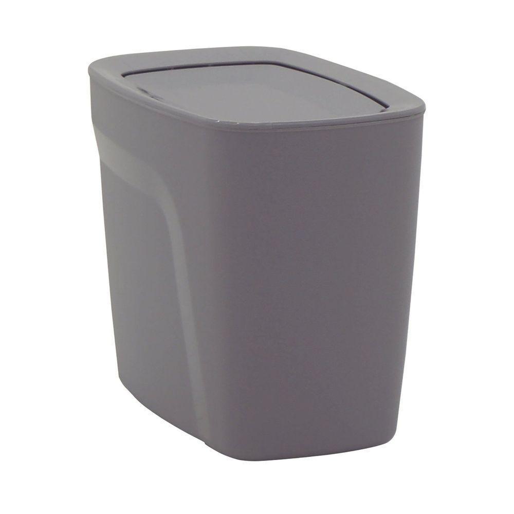 Lixeira Tramontina Compact Em Polipropileno Cinza Com Tampa Basculante 6,5 L Tramontina - 1