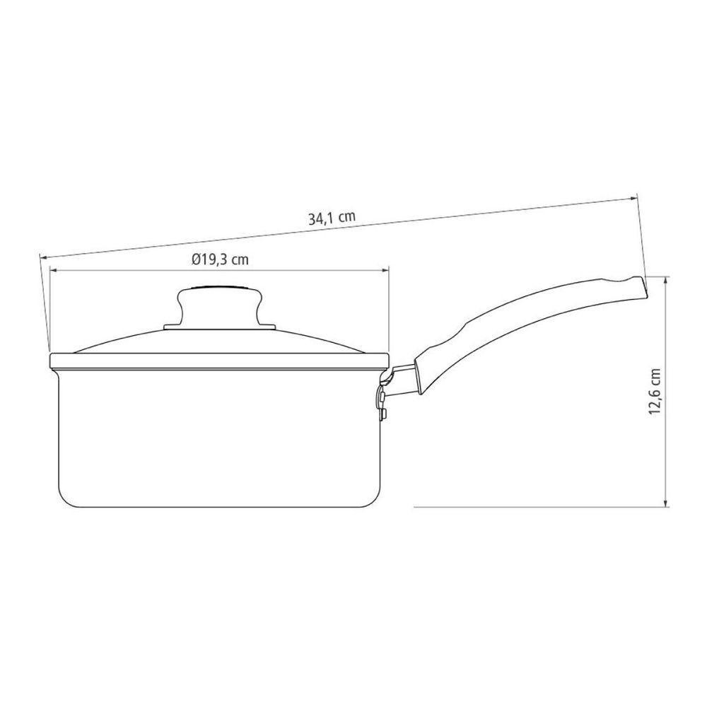 Panela Antiaderente Com Tampa De Vidro 18 Cm 2l Turim Grafite Tramontina - 2