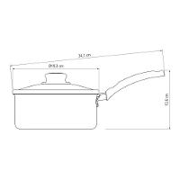Panela Antiaderente Com Tampa De Vidro 18 Cm 2l Turim Grafite Tramontina - 2