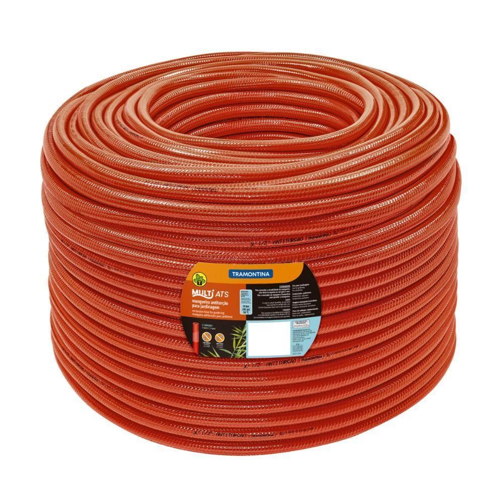 Mangueira Antitorção Multi Ats 1-2 Polegada Tramontina Laranja Em Pvc 3 Camadas 200 M - 1