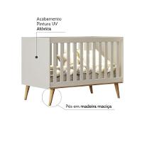 Berço Americano 3 Em 1 Retro Ludmila Off White Com Bétula Carolina Baby - 8
