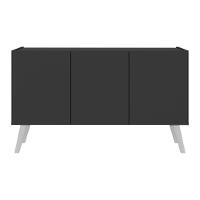 Rack Retrô Para Tv Até 32 Polegadas Com 3 Portas Multimóveis Mp1067 Preto Branco - 5