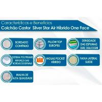 Cama Box Baú c/Auxiliar Solteiro: Colchão Molas Castor Pocket Silver Star Air Híbrido + Base CRC Courano Black(88x188)