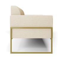 Sofá Namoradeira Base Industrial Alta Dourado Marisa Linho Bege A19 D03 - D\'rossi - 2