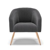 Kit 2 Poltronas Stella Bouclê Pés Palito Natural - D\'rossi Cor Grafite - 2