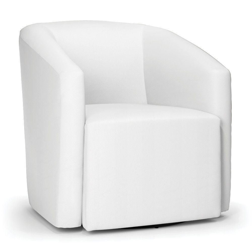 Poltrona Stella Max Corino Branco Base Giratória - D\'rossi - 1