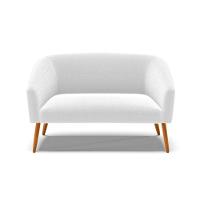 Kit 1 Sofá Namoradeira E 2 Poltronas Stella Bouclê Off White Pés Palito Castanho - D\'rossi - 9