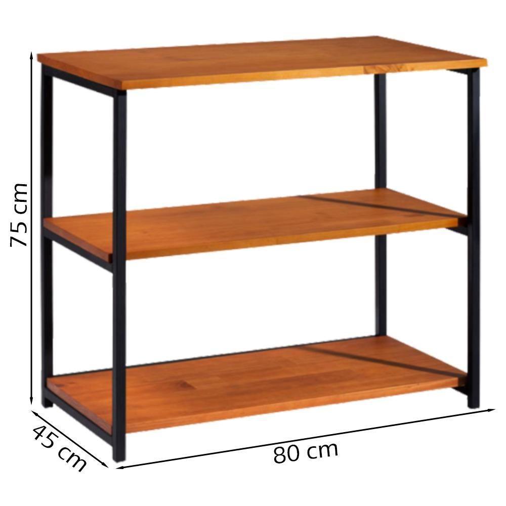 Aparador Para Sala Base Aço Preto I21 Mell Madeira Taeda Dmobiliario Mell - 3