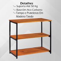 Aparador Para Sala Base Aço Preto I21 Mell Madeira Taeda Dmobiliario Mell - 2