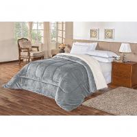 Coberdrom Pele De Carneiro Sherpa Everest Casal Padrão 01 Peça - Cinza - 3