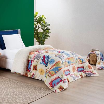 Coberdrom Bouti Kids Solteiro 01 Peça Manta Alta 150g - Dino