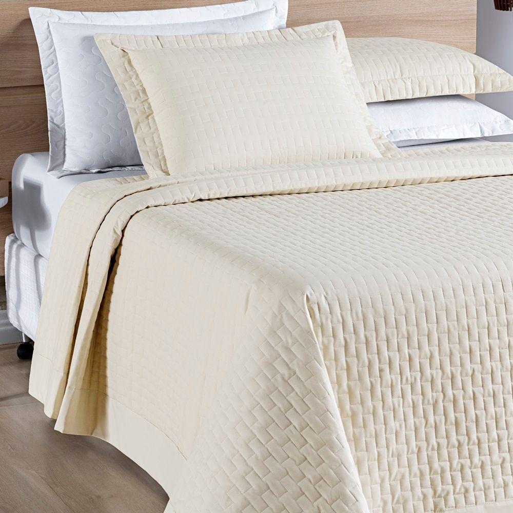 Cobre Leito Madri Percal 200 Fios 100% Algodão King 03 Peças - Palha. - 3