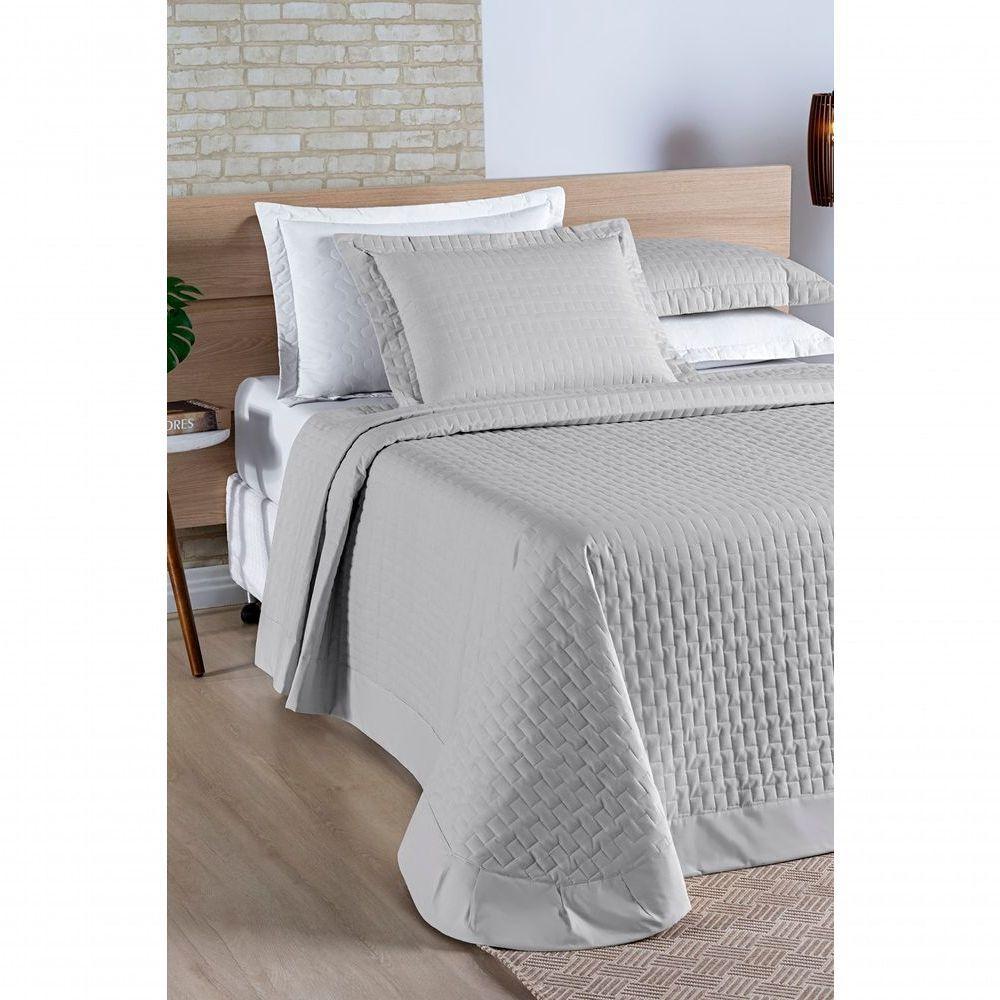 Cobre Leito Madri Percal 200 Fios 100% Algodão Queen 03 Peças - Cinza - 4