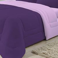 Edredom Dupla Face 100% Algodão Malha Casal Gran Moratta 01 Peça - Roxo- Lilas - 2