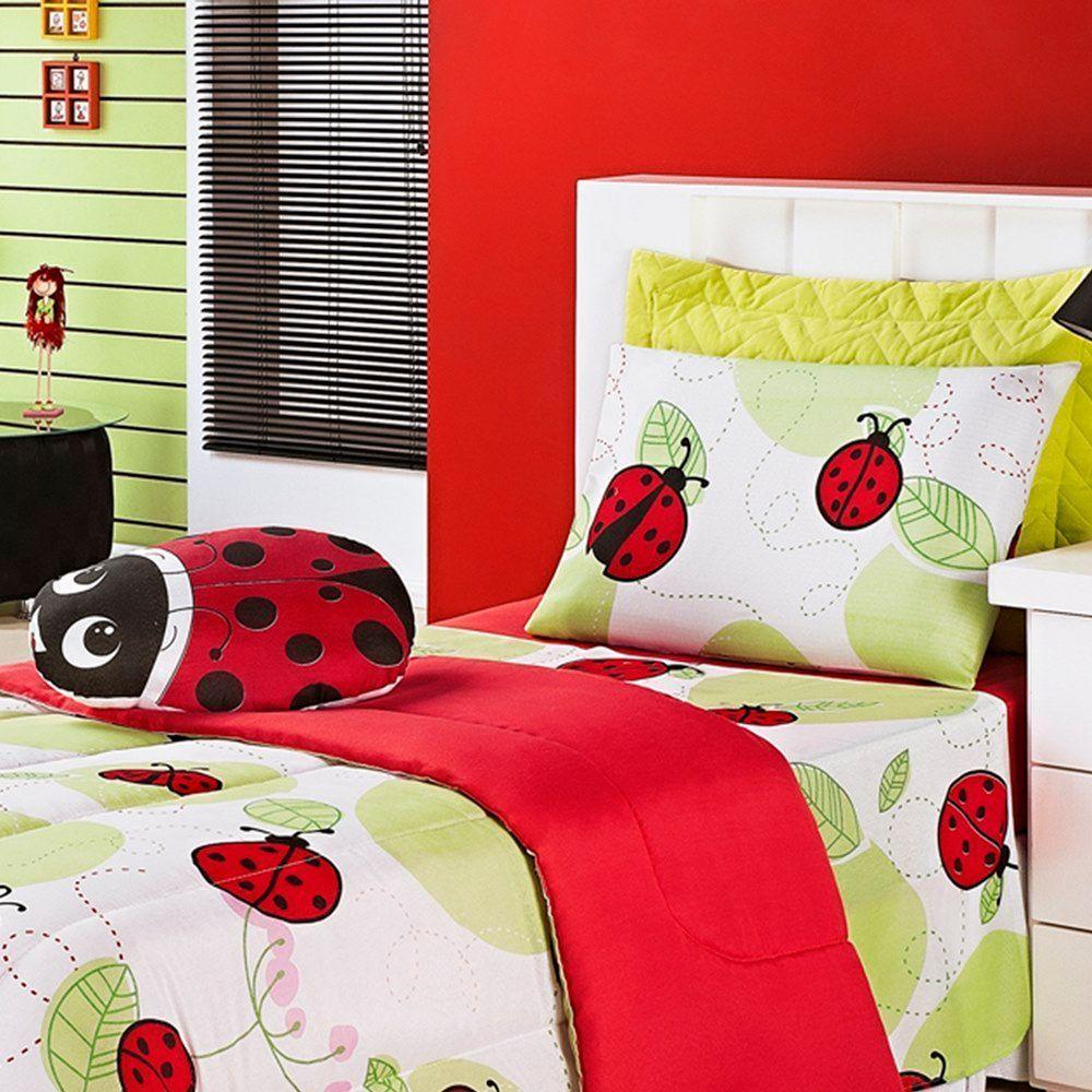 Edredom Estampado Infantil Kids Solteiro 01 Peça - Joaninha - 2